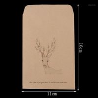 paper cards designs 2022 - Gift Wrap 8 Designs Kraft Paper Deer Envelope Vintage European Postcard For Card Xmas
