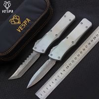 Wholesale High quality VESPA knife blade S35VN mirror Damascus felhunter D E Handle Stainless steel Outdoor camping survival knives EDC tools