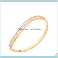 Wholesale Bangle Bracelets Jewelrydesigners Korean Fashion Handpieces Versatile Aaa Zircon Bracelet Womens Exquisite Luxury Simple Bridal Jewelry Bra9