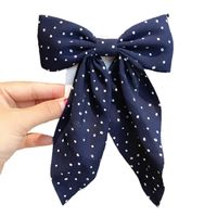 Wholesale Hair Clips Barrettes Bow With Metal Clip Wave Point Pattern Lovable Style Durable Long Lasting Soft Match Most Hairstyles For Women D88
