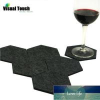 Wholesale Visual Touch Pack Of Felt Fabric Hexagon Cup Mat Drink Coasters Beer Coffee Placemat Gift Table Decorations Tableware
