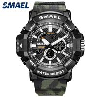 Wholesale Wristwatches Sport Watches Waterproof Military Army Green Stopwatch Alarm Clock LED Light Digital Watch B Men s Quartz