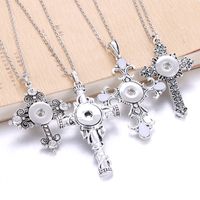 Wholesale Boom Life NEW Trendy Faith Cross Style Snap Necklace Pendant With Link Chain Fit mm Snap Button Jewelry For Women