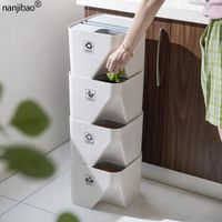 Wholesale Bath Accessory Set Bathroom Trash Can Stacked Sorting Bin Recycling Household Dry And Wet Separation Waste Rubbish For Kitchen