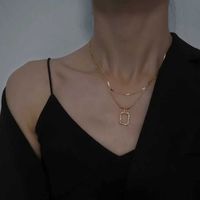Wholesale Two Piece Double layer Necklace Fashion Women s Xury Clavicle Chain Niche Design Accessories