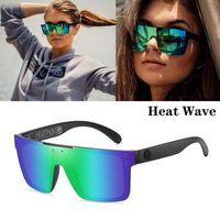 Wholesale Sunglasses Heat Wave Oversized Fashion Goggle Style Polarized Pilot Men Women Sport Brand Design Sun Glasses Rivet Shadeds