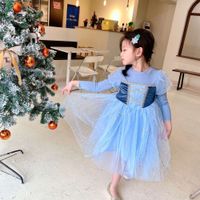 Wholesale Snow Aisha Princess Children s Dress Long Sleeve Spring and Autumn New Style Puffy Skirt Fashion