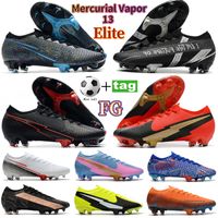 Wholesale Mens Mercurial Vapor Elite FG soccer cleats shoes Anthracite black metallic silver red rose gold white volt blue pink men boots trainers football sneakers