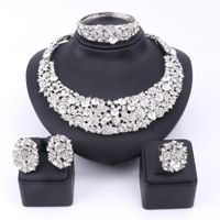 Wholesale Bridal Gift Nigerian Wedding African Beads Fashion Dubai Clear Crystal Jewelry Set Costume Design Party Dinner Dress