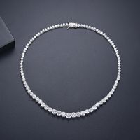 Wholesale Trendy Lovers Necklace Lab Diamond Cz Stone White Gold Filled chorker Pendant Necklaces for Women Bridal Party Wedding jewelry