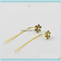 Wholesale Jewelrygolden Flower Shape High Quality Earrings Sterling Sliver With European Style Unique Jewelry Stud Drop Delivery K8Rv