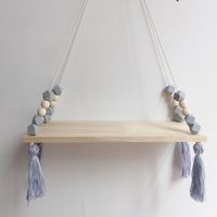 Wholesale Hooks Rails Multifunctional Home Decoration Style Solid Wood Shelf Storage Wall Hanging Rope Holder Baby Kids Room Commodity