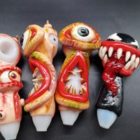 Wholesale Glass Pipe Inch Unique Smoking Hand Tube Heady With Handmade Painted D Cartoon Coloured Drawing OEM Custom Shape Dry Herb Tobacco Oil Burner VS Bong Water Pipes