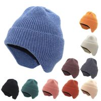 Wholesale Beanie Skull Caps Cold Protection Men Women Earflap Fleece Ear Cover Warm Cap Warmer Knitted Hats Hat