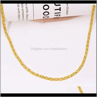 Wholesale Necklaces Pendants Jewelryjewelry Cm X Mm Embroidery Necklace For Women K Pure Gold Color Buy Fashion Nickel Chains Drop Del