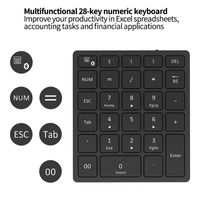 Wholesale Wireless Bluetooth Numeric Keyboard Key Multiple Shortcut Led Number Pad Tablet Rechargeable For Laptop Desktop Keyboards