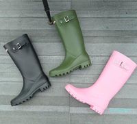 Wholesale new Half Rain Boots Women Wellies Rainboots Wellington Rain Boots Wellington Knee Boots Fast Delivery