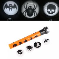 Wholesale Flashlights Torches Halloween Small Projection Lamp Pumpkin Skull Ghost Pattern Puzzle Glowing Toy Children s Gift Decoration