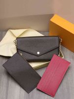 Wholesale wallets European And American wallet Luxury Three in Envelope Bag Piece Set of One Chain Shoulder Messenger New Women