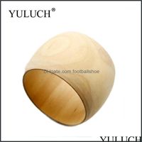 Wholesale Bracelets Bangle Yuch Diy Round Natural Wooden Simple Bangles Wood Bracelet Jewelry For Women Ladies Make Your Own Aessories1 Drop Delivery