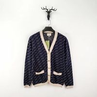Wholesale ucci cardigan sweater coat autumn and winter jacquard full body custom metal buttons
