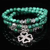 Wholesale Bracelets Tennis Fashion Ethnic Mtilayer Stripe Green Round Stone Beads Clove Charms Pendant Wrap Bracelet Bangles For Women Jewelry Gifts D