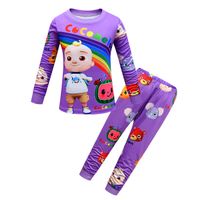 Wholesale Children s Pajamas Two piece Long Sleeve Trousers Nightwear Suit Spring Autumn Kids Nightwear Style Home Clothing CocoMelon Set Summer Friends Sunny casual Pyjamas