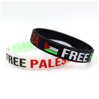 Wholesale Wholale Price Custom Wrist Bands Black Color Rubber Silicone Wristband Free Paltine Save Gaza Silicone Bracelet