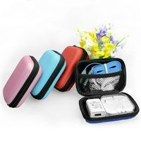 Wholesale Toiletry Kits Travel Storage Bags For Earphone USB Data Cable Charger Zipper Hard Headphone Case Portable Earbuds Pouch Box Coin Organizer B