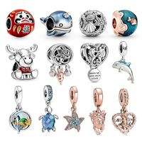 Wholesale Fits Pandora Bracelets pc Statue of Liberty Dolphin Parrot Sea Horse Dangle Charm Bead Fit pandora Charms Bracelet Beads For Sterling Silver Jewelry Making