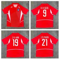 Wholesale 2002 KOREA jersey national team retro soccer jerseys home red Vintage South Camiseta de fútbol Classic football shirts J S PARK K H SEOL M B HONG J H AHN