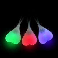 Wholesale Bike Lights Heart shaped Lamp Outdoor Backpack Hanging Running Silicone Bicycle Tail