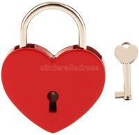 Wholesale Valentine s Day Colors Heart Shaped Concentric Lock Metal Mulitcolor Key Padlock Gym Toolkit Package Door Locks Building Supplies CDC13