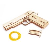 Wholesale M1911 Pistol Toy Rubber Band Gun D Wooden Mechanical Hanun Model Kit Assembly Building Puzzle Birthday Gifts For Kids Teen