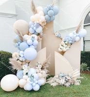 Wholesale 148pcs Blue Balloon Arch Brown Baby Shower Cream Peach Pastel Balloons Garland Birthday Party Decorations Supplies Boy Global G0927