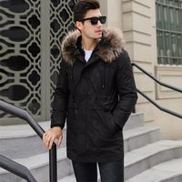 Wholesale Men s Leather Faux Real Fur Coat Men Mink Winter Jacket Raccoon Collar Jackets Plus Size Mens Clothing SF YY1081