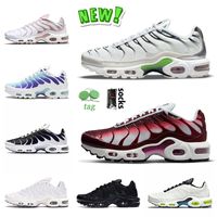 Wholesale Hotting Selling Mens Women Tn Plus SE Tuned Running Shoes Neon Green University Red Wine Pink Snakeskin Oxford Bleached Aqua Oreo Triple White Black Leather Sneakers