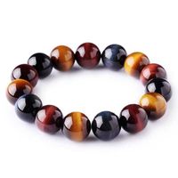 Wholesale Natural Tiger Eye Stone Buddhas Bracelet Trendy Bangle For Women Men Red Yellow Blue Colors Mixed Beads Hand Row MM Beaded Str