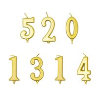 Wholesale Home Décor Gold digital candles digital birthday candle cake decoration plug in gold plating T2I53186