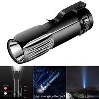 Wholesale Flashlights Torches SecurityIng Mini Portable Pen Holder LED Strong Light Modes Aluminum Alloy USB Charging Lithium Batte