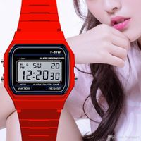 Wholesale Fashion Men s Led Watch alarm Men women s F W watches F91W thin Digital Wristwatch Silicone Clock