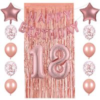 Wholesale Party Decoration th Number Happy Birthday Foil Balloons Rose Gold Confetti Latex Rain Curtain Wedding Decor