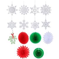 Wholesale Christmas Decorations Set Party Hanging Xmas Paper Pendants And Fans
