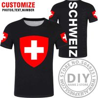 Wholesale SWITZERLAND t shirt diy free custom made name number che T Shirt nation flags ch red german country college print photo clothing X0602