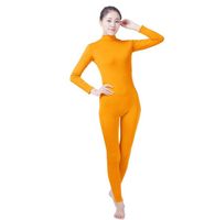 Wholesale SWH029 Yellow Spandex Full Body Skin Tight Jumpsuit Zentai Suit Bodysuit Costume for Women Men Unitard Lycra Dancewear