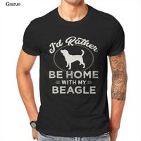 Wholesale Id Rather Be Home With My Beagle Dog Owner Unisex Vintage Sport T Shirt Printing Woman s For Boy Clothes Men s T Shirts