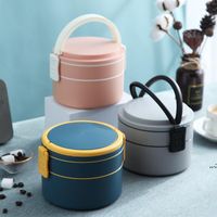 Wholesale Portable double layer lunch box Fresh Color Lunch Box healthy microwave insulated lunch container picnic Food storage box DHB13723