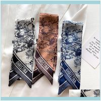 Wholesale Wraps Hats Gloves Fashion Aessories Vintage Retro Ink Painting Ribbon Scarves Bags Scraf Handle Lady Wedding Muffler France Wallet Purse