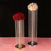 Wholesale Party Decoration Gold And Silver Acrylic Crystal Wedding Table Centerpiece Flower Road Leads Size