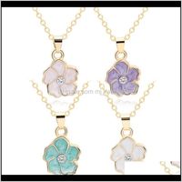 Wholesale Pendants Drop Delivery Flower Necklace Women Fashion Australia Crystal Zircon Pendant Necklaces Statement Jewelry Gifts Mq8Ch